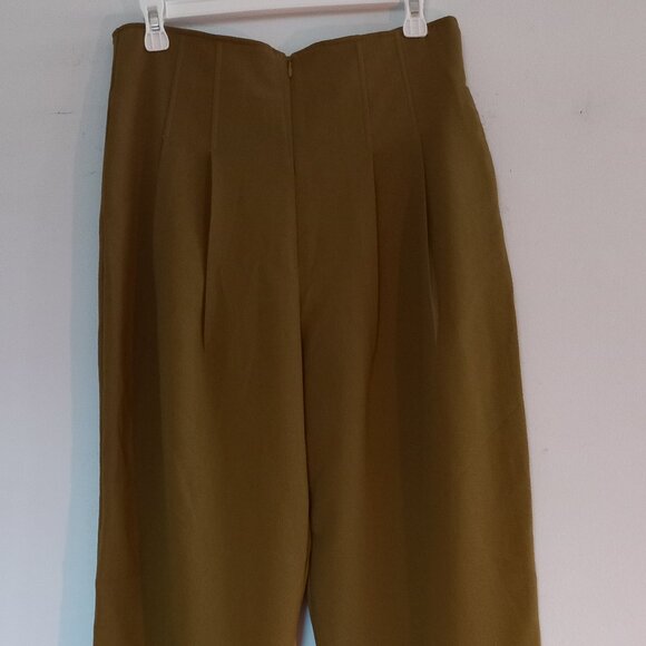 OAK + FORT mustard wide leg dress pants - Picture 2 of 13